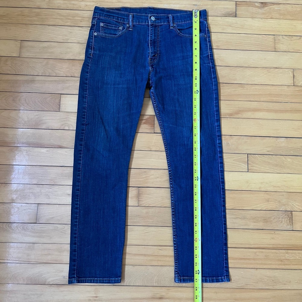 Levis 513 Jeans Mens 32x30 Dark Wash Blue Denim Pants - Picture 5 of 10